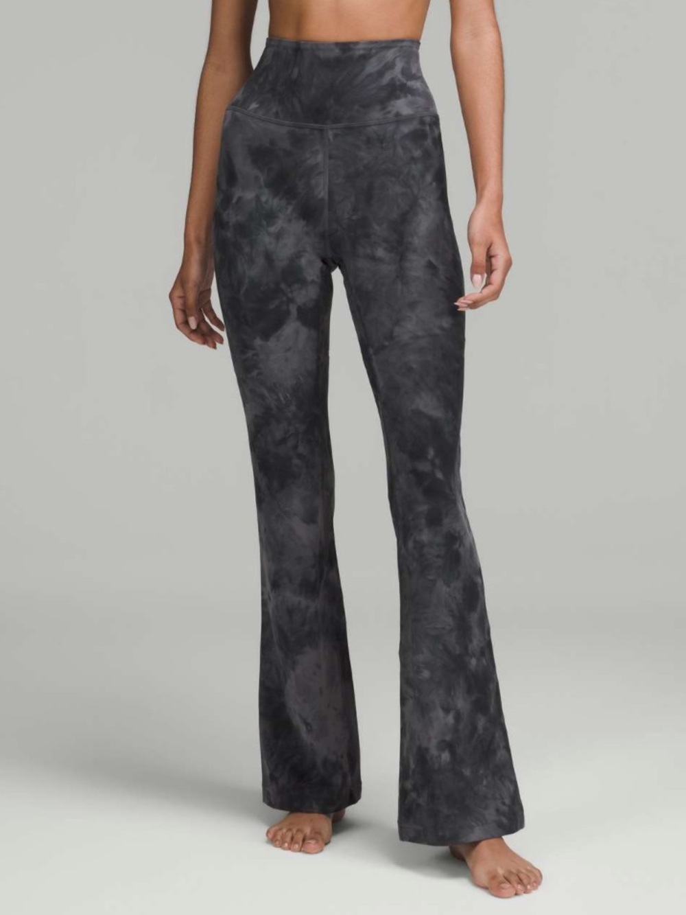 Lululemon Groove Super-HR Flared Pant Nulu Diamond Dye Pitch Grey Graphite Sz 12